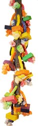 A&E Cage Company Real Wood with Hanging Blocks on Rope Bird Toy, Multicolor, Large