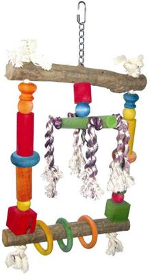 Show full view: A&E Cage Company Natural Wood Swing with Rope Exercise Bird Toy, Multicolor slide 4 of 4