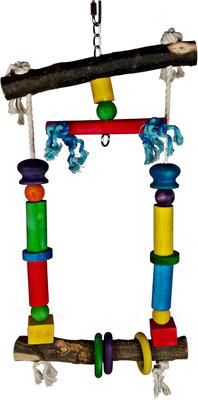 Show full view: A&E Cage Company Natural Wood Swing with Rope Exercise Bird Toy, Multicolor slide 2 of 4