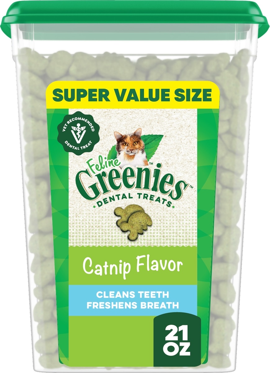 GREENIES Feline Catnip Flavor Adult Natural Dental Cat Treats, 21