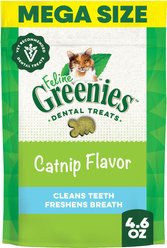 Greenies Feline Catnip Flavor Adult Natural Dental Cat Treats, 4.6-oz bag