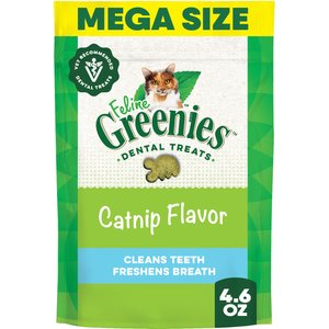 Greenies Feline Catnip Flavor Adult Natural Dental Cat Treats, 4.6-oz bag
