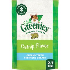 Greenies Feline Catnip Flavor Adult Natural Dental Cat Treats, 2.1-oz bag