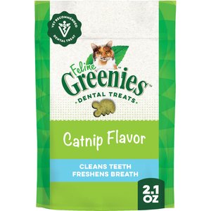 Greenies Feline Catnip Flavor Adult Natural Dental Cat Treats, 2.1-oz bag