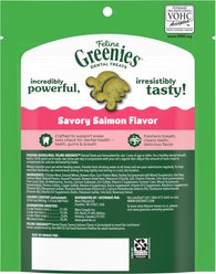Greenies Feline Savory Salmon Flavor Adult Natural Dental Cat Treats, 4.6-oz bag slide 2 of 8