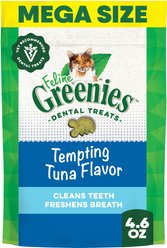 Greenies Feline Tempting Tuna Flavor Adult Natural Dental Cat Treat, 4.6-oz bag
