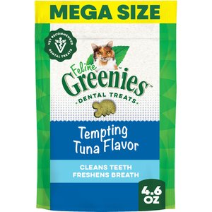 Greenies Feline Tempting Tuna Flavor Adult Natural Dental Cat Treat, 4.6-oz bag