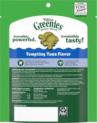 Show full view: Greenies Feline Tempting Tuna Flavor Adult Natural Dental Cat Treat, 4.6-oz bag slide 4 of 13