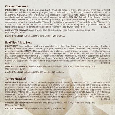 Show full view: Merrick Kitchen Comforts Real Meat & Brown Rice with Grains Variety Pack Wet Dog Food, 12.7-oz can, case of 12 slide 8 of 11