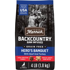 Merrick Backcountry Freeze-Dried Raw Hero's Banquet Recipe Dry Dog Food, 4-lb bag