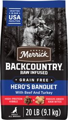 Merrick Backcountry Freeze-Dried Raw Hero's Banquet Recipe Dry Dog Food, 20-lb bag