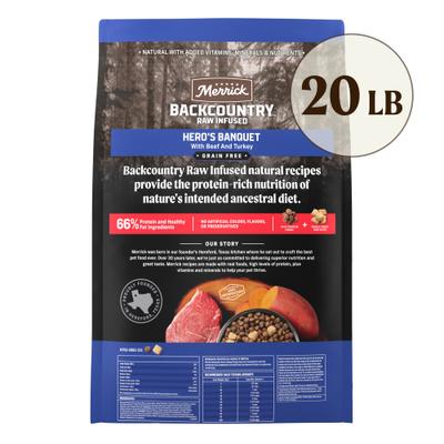 Show full view: Merrick Backcountry Freeze-Dried Raw Hero's Banquet Recipe Dry Dog Food, 20-lb bag slide 4 of 13