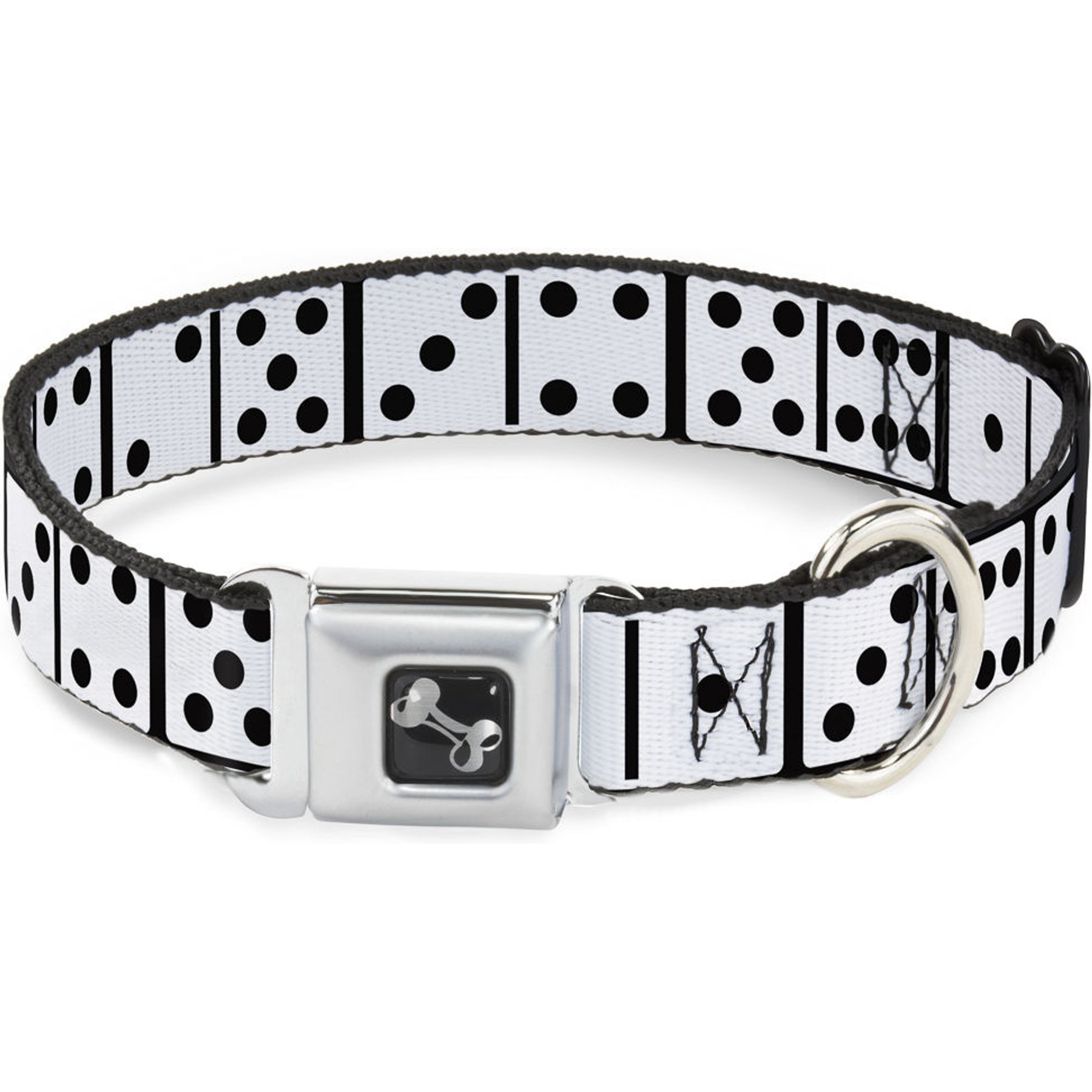 Buckle-Down Dominoes Dog Collar, Small: 13 to 17-in neck, 1.5-in wide