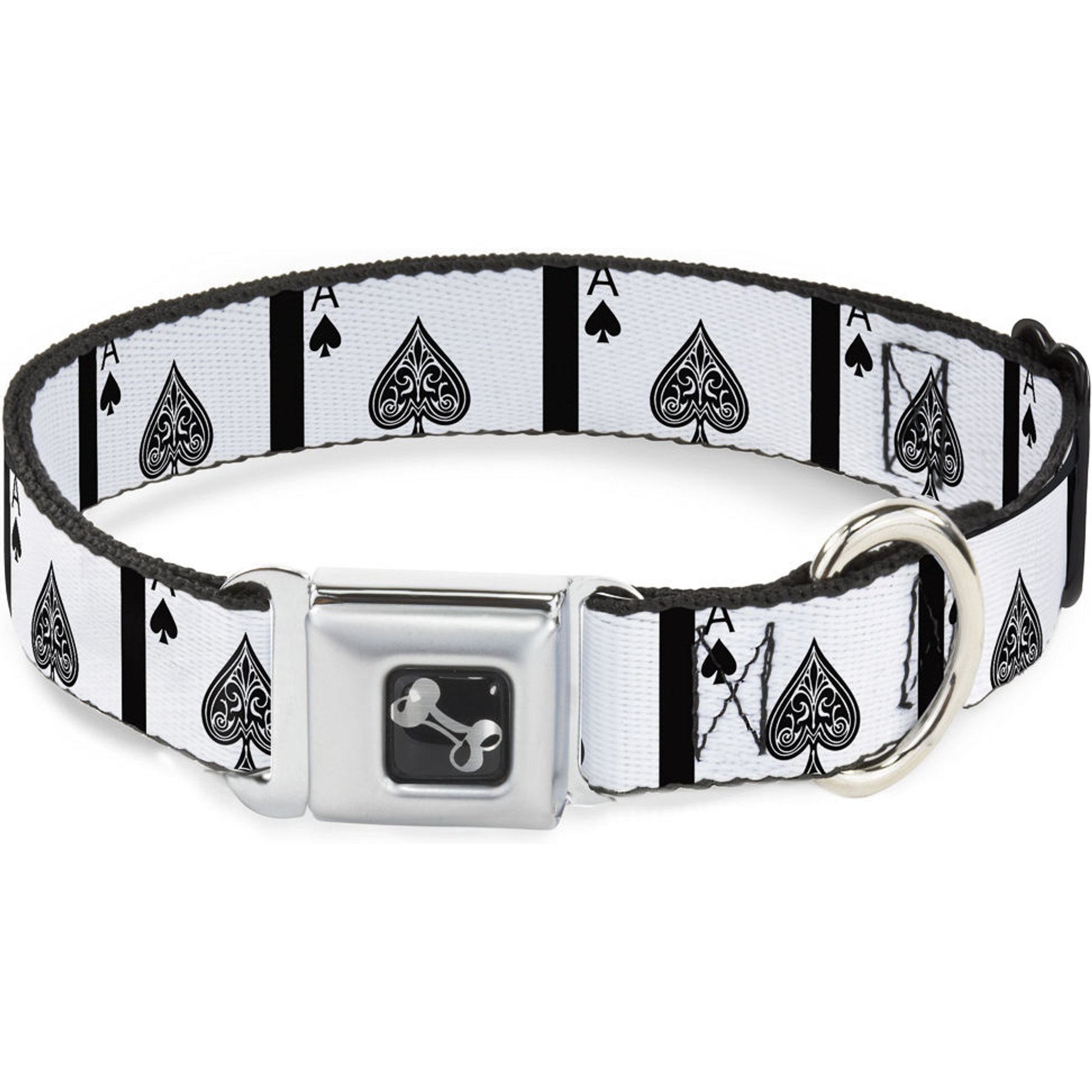 Buckle-Down Ace of Spades Dog Collar, Large: 15 to 24-in neck, 1-in wide