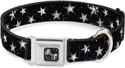 Buckle-Down Glowing Stars in Space Dog Collar, Medium: 16 to 23-in neck, 1.5-in wide