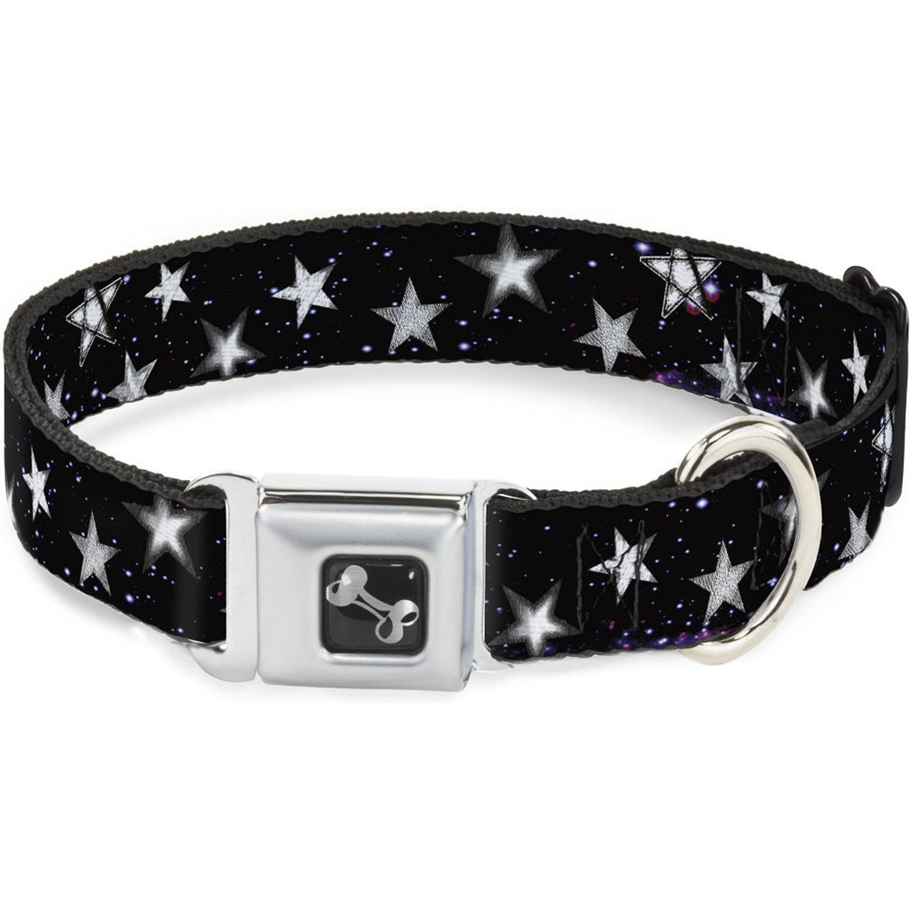 Buckle-Down Glowing Stars in Space Dog Collar, Small: 9.5 to 13-in neck, 1-in wide