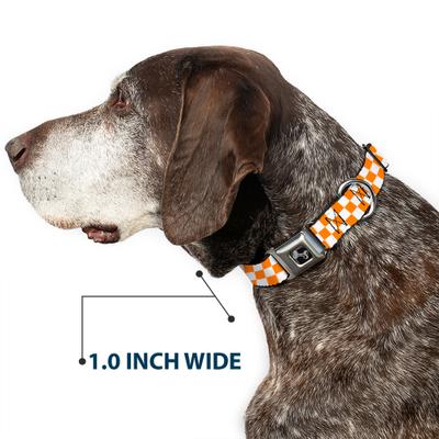 Show full view: Buckle-Down Checker Dog Collar, Orange, Large: 20 to 31-in neck, 1.5-in wide slide 7 of 9