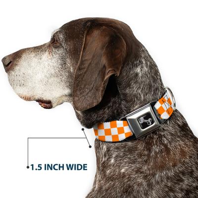 Show full view: Buckle-Down Checker Dog Collar, Orange, Large: 20 to 31-in neck, 1.5-in wide slide 8 of 9