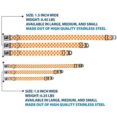 Show full view: Buckle-Down Checker Dog Collar, Orange, Large: 20 to 31-in neck, 1.5-in wide slide 4 of 9