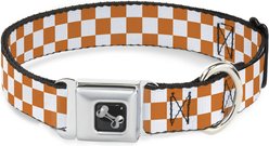 Buckle-Down Checker Dog Collar, Orange, Medium: 16 to 23-in neck, 1.5-in wide