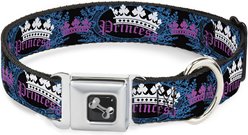 Buckle-Down Crown Princess Dog Collar, Medium: 11 to 16.5-in neck, 1-in wide