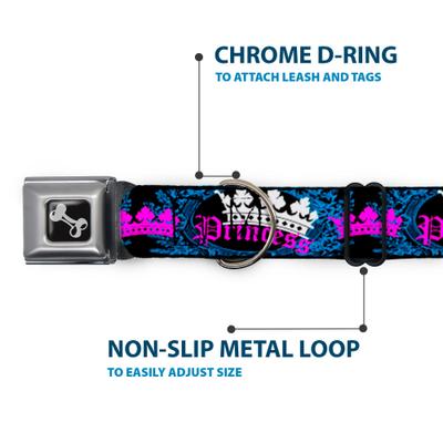 Show full view: Buckle-Down Crown Princess Dog Collar, Small: 9.5 to 13-in neck, 1-in wide slide 5 of 8