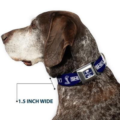 Show full view: Buckle-Down Carroll Shelby Shelby Box Logo & Super Snake Cobra Dog Collar, Small: 9.5 to 13-in neck, 1-in wide slide 7 of 8
