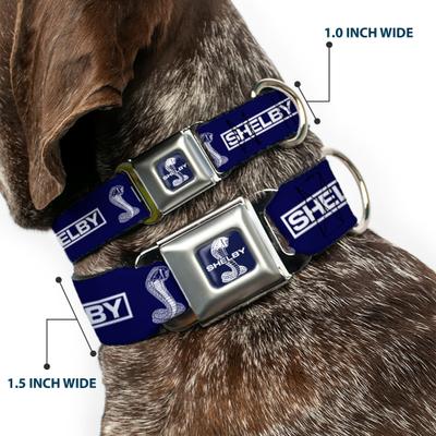 Show full view: Buckle-Down Carroll Shelby Shelby Box Logo & Super Snake Cobra Dog Collar, Small: 9.5 to 13-in neck, 1-in wide slide 2 of 8
