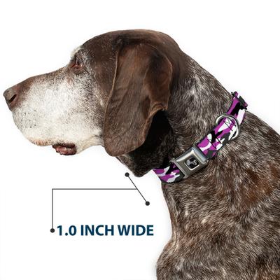 Show full view: Buckle-Down Camo Dog Collar, Purple, Large: 15 to 24-in neck, 1-in wide slide 6 of 8