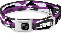 Buckle-Down Camo Dog Collar, Purple, Large: 15 to 24-in neck, 1-in wide