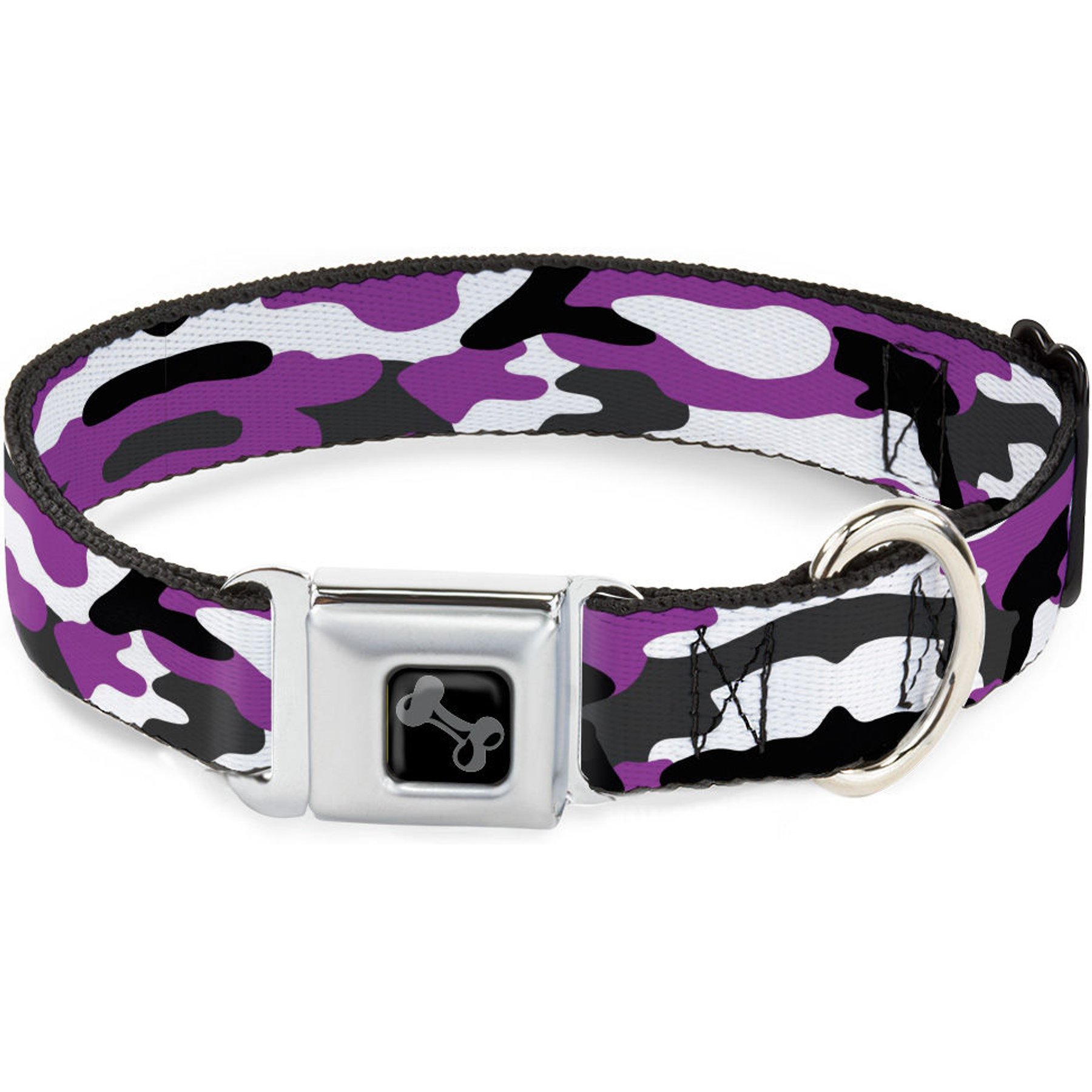 Buckle-Down Camo Dog Collar, Purple, Medium: 16 to 23-in neck, 1.5-in wide