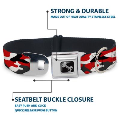 Show full view: Buckle-Down Camo Dog Collar, Red, Small: 13 to 17-in neck, 1.5-in wide slide 5 of 9