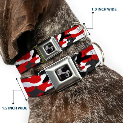 Show full view: Buckle-Down Camo Dog Collar, Red, Small: 13 to 17-in neck, 1.5-in wide slide 3 of 9
