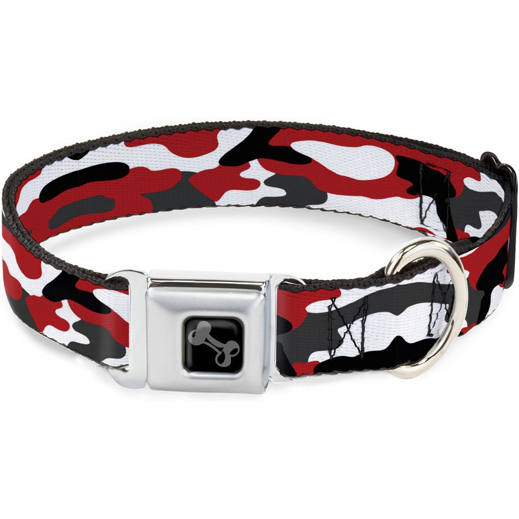 Buckle-Down Camo Dog Collar, Red, Large: 20 to 31-in neck, 1.5-in wide