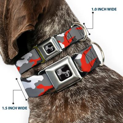 Show full view: Buckle-Down Camo Dog Collar, Orange, Small: 13 to 17-in neck, 1.5-in wide slide 2 of 8