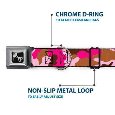 Show full view: Buckle-Down Camo Dog Collar, Pink, Medium: 16 to 23-in neck, 1.5-in wide slide 6 of 9