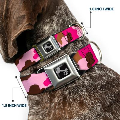 Show full view: Buckle-Down Camo Dog Collar, Pink, Medium: 16 to 23-in neck, 1.5-in wide slide 3 of 9
