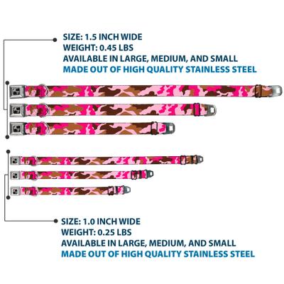 Show full view: Buckle-Down Camo Dog Collar, Pink, Medium: 16 to 23-in neck, 1.5-in wide slide 4 of 9