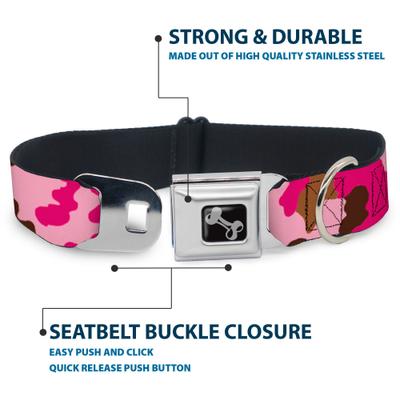 Show full view: Buckle-Down Camo Dog Collar, Pink, Medium: 16 to 23-in neck, 1.5-in wide slide 5 of 9