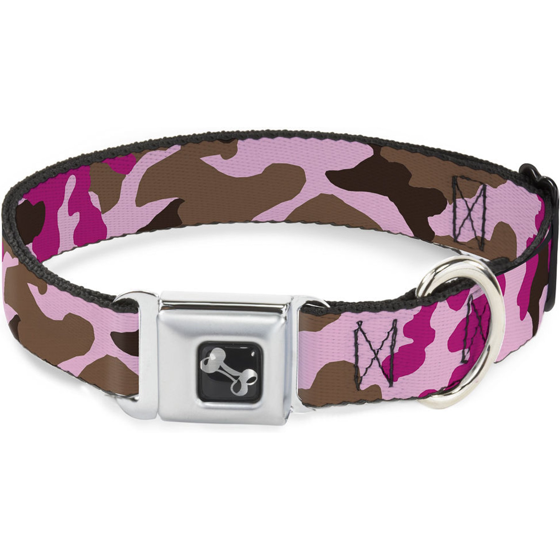 Buckle-Down Camo Dog Collar, Pink, Small: 9.5 to 13-in neck, 1-in wide