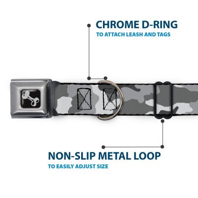 Show full view: Buckle-Down Camo Dog Collar, Grey, Medium: 11 to 16.5-in neck, 1-in wide slide 5 of 8
