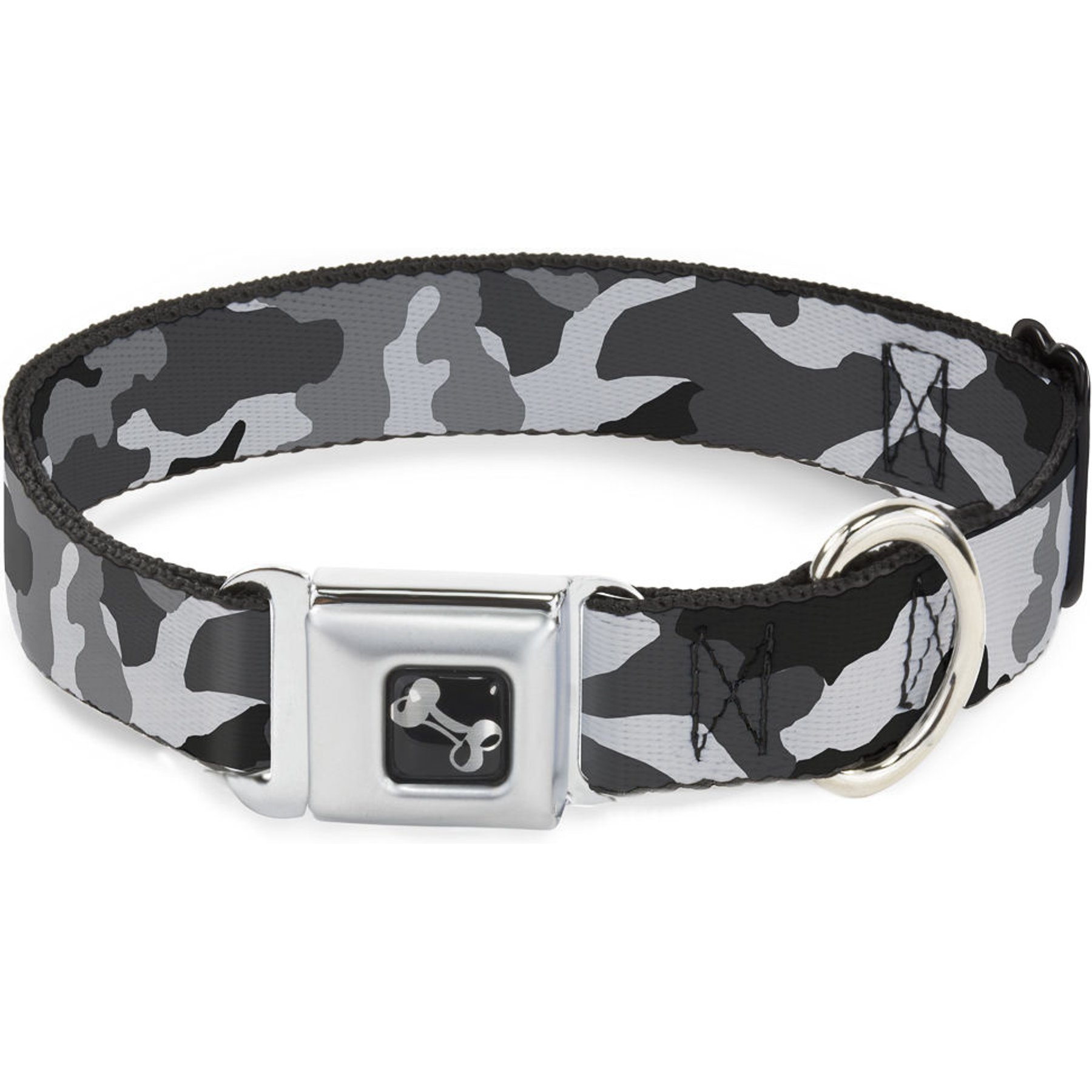 Buckle-Down Camo Dog Collar, Grey, Small: 13 to 17-in neck, 1.5-in wide