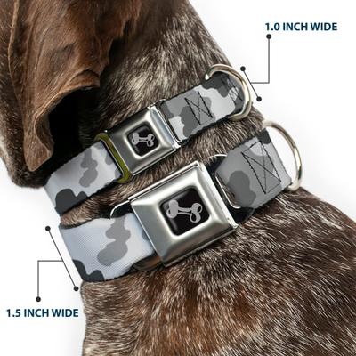 Show full view: Buckle-Down Camo Dog Collar, Grey, Medium: 11 to 16.5-in neck, 1-in wide slide 2 of 8