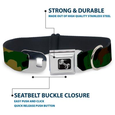 Show full view: Buckle-Down Camo Dog Collar, Olive, Large: 15 to 24-in neck, 1-in wide slide 4 of 8