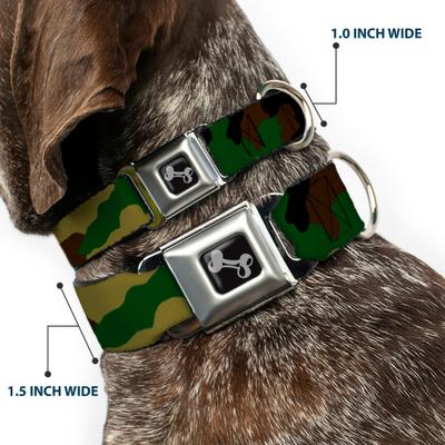 Show full view: Buckle-Down Camo Dog Collar, Olive, Large: 15 to 24-in neck, 1-in wide slide 2 of 8