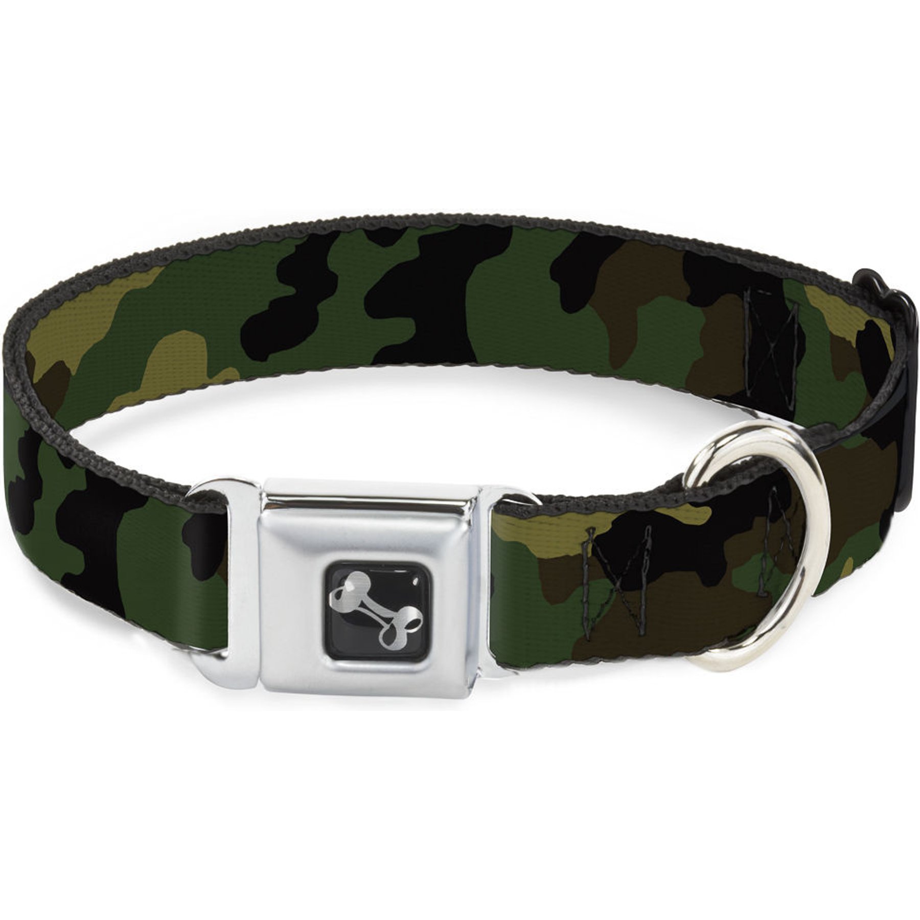 Buckle-Down Camo Dog Collar, Olive, Large: 15 to 24-in neck, 1-in wide