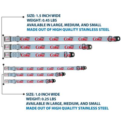 Show full view: Buckle-Down The Coca-Cola Company Diet Coke Logo Dog Collar, Medium: 11 to 16.5-in neck, 1-in wide slide 3 of 8
