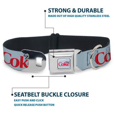 Show full view: Buckle-Down The Coca-Cola Company Diet Coke Logo Dog Collar, Medium: 11 to 16.5-in neck, 1-in wide slide 4 of 8