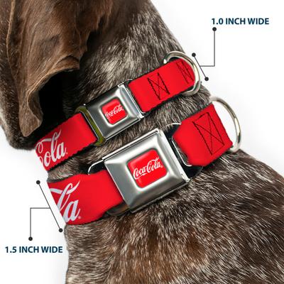 Show full view: Buckle-Down The Coca-Cola Company Coca Cola Script Logo Dog Collar, Medium: 16 to 23-in neck, 1.5-in wide slide 2 of 8
