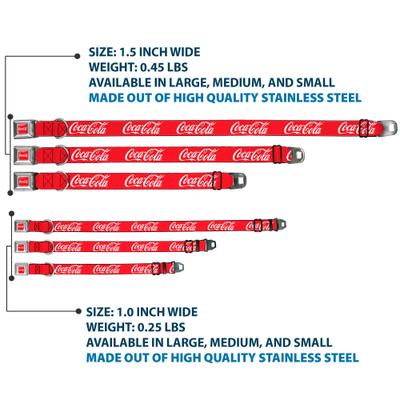 Show full view: Buckle-Down The Coca-Cola Company Coca Cola Script Logo Dog Collar, Medium: 16 to 23-in neck, 1.5-in wide slide 3 of 8